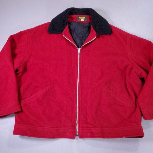 Free People Jackets & Blazers - Free People Wool Coat Womens Large Red Full Zip Bohemian Jacket Made in USA